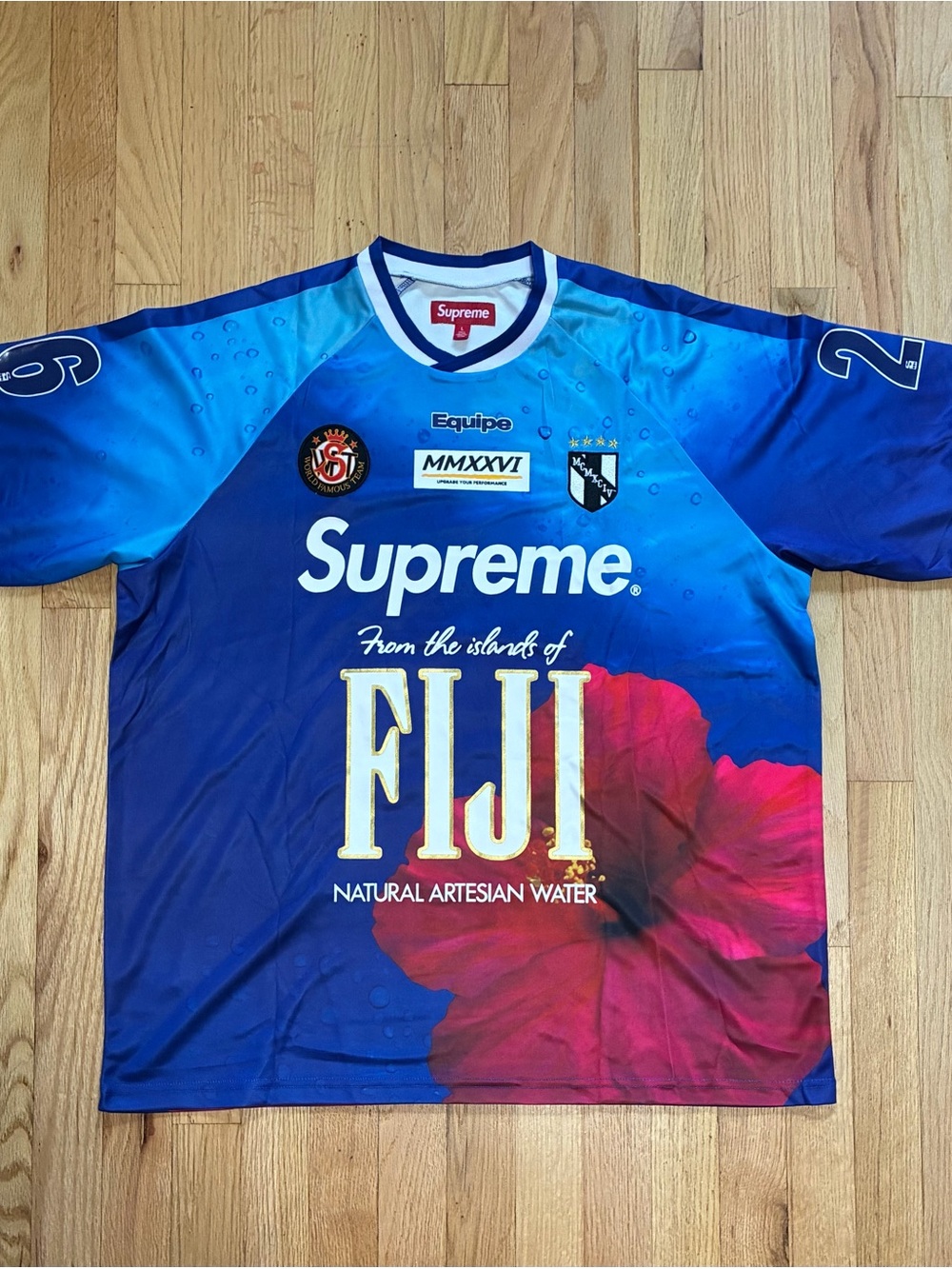 Supreme Men's Blue FIJI Graphic Sport Jersey